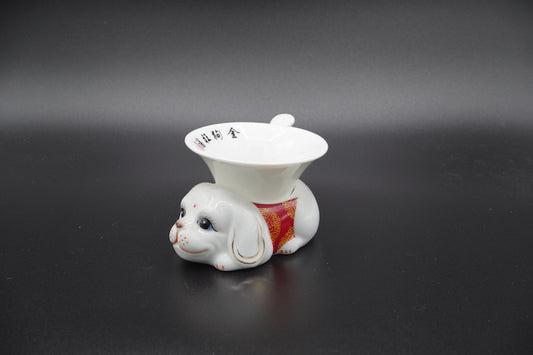 磁器茶漉し　子犬