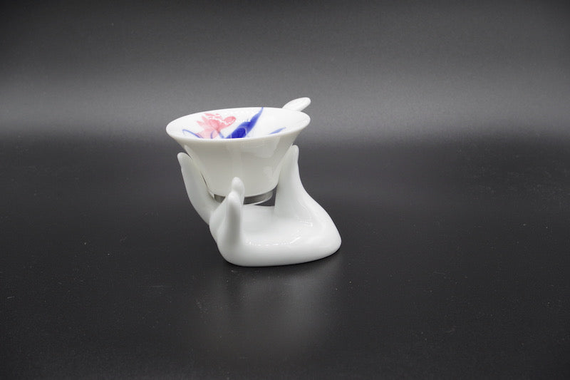磁器茶漉し　佛手　彩色